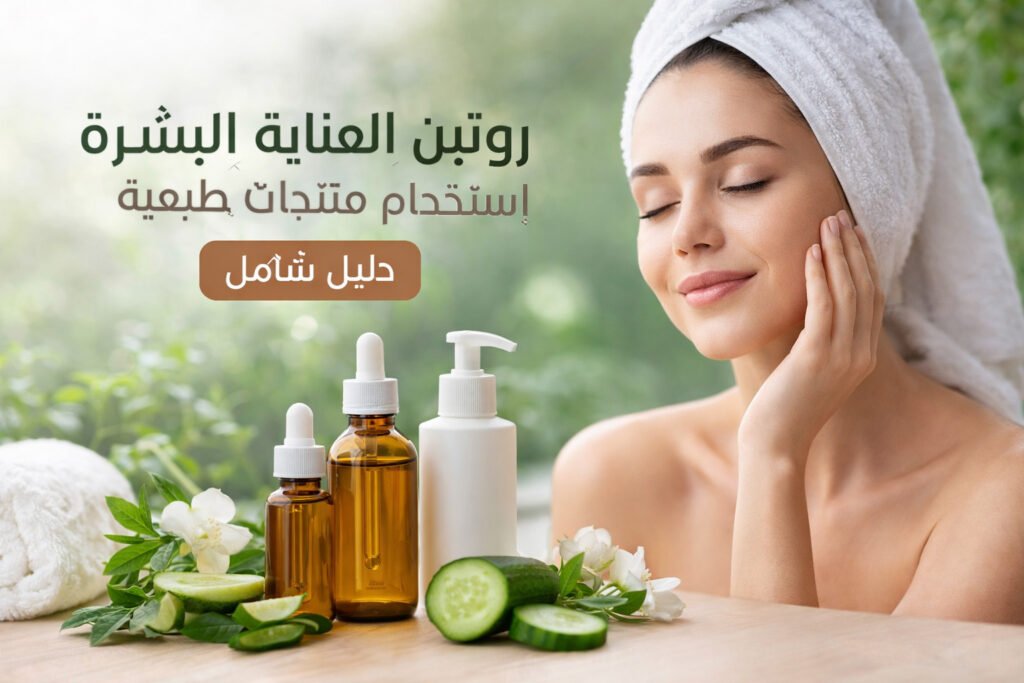 روتين العناية بالبشرة باستخدام منتجات طبيعية